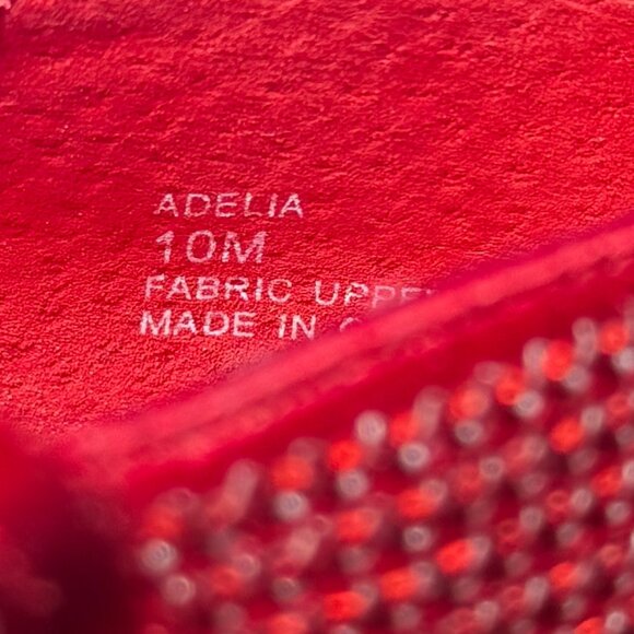 📌Michael Adelia Red Sparkle 5" High Heel Open Toe Pumps w/Straps  Worn Once 10M - Picture 13 of 15